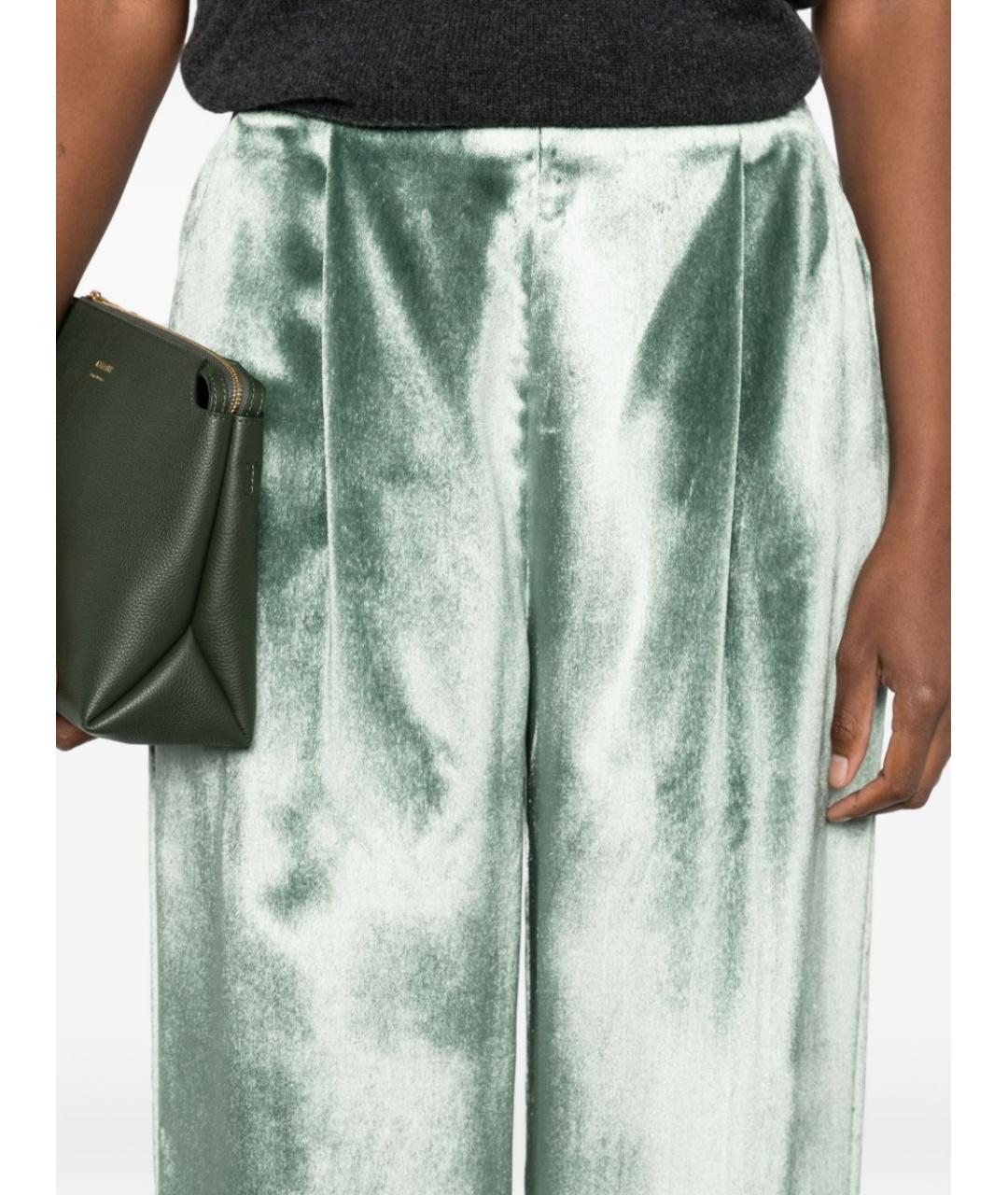 ALBERTA FERRETTI Зеленые вискозные брюки широкие, фото 4