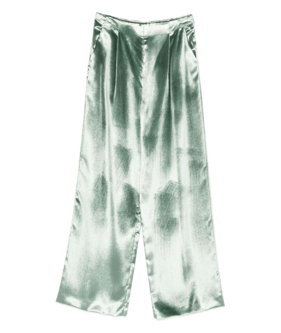 ALBERTA FERRETTI Зеленые вискозные брюки широкие, фото 1