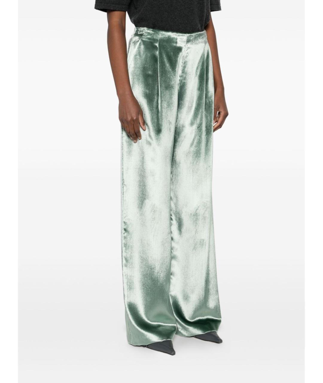 ALBERTA FERRETTI Зеленые вискозные брюки широкие, фото 2