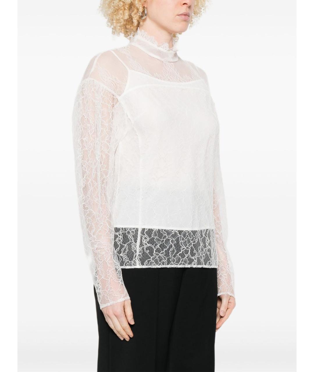 TWIN-SET Белая вискозная рубашка, фото 4