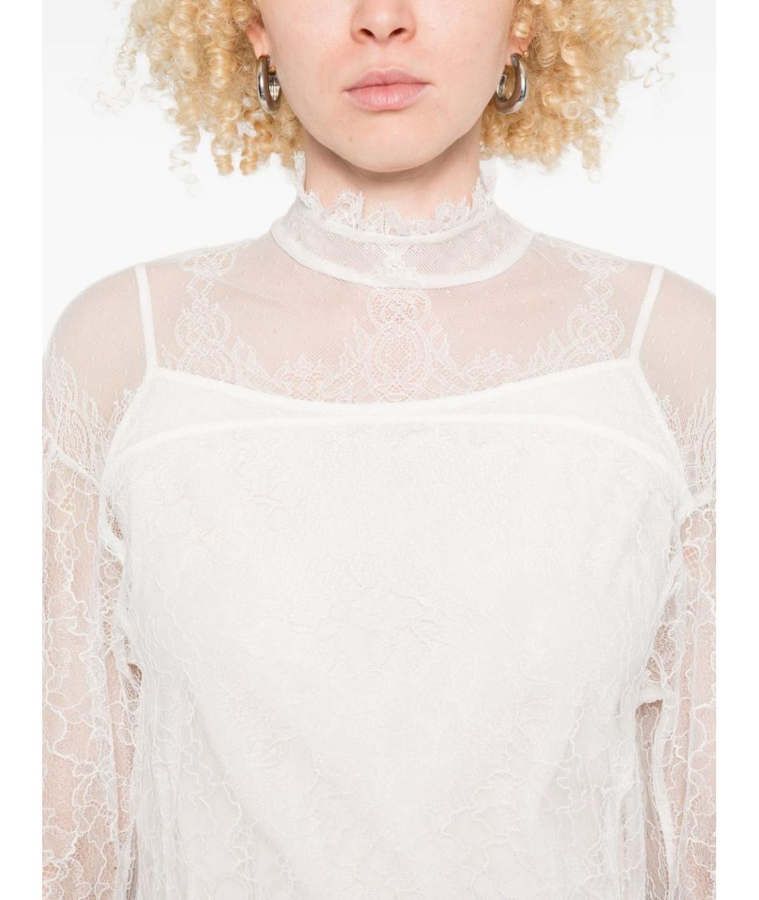 TWIN-SET Белая вискозная рубашка, фото 3