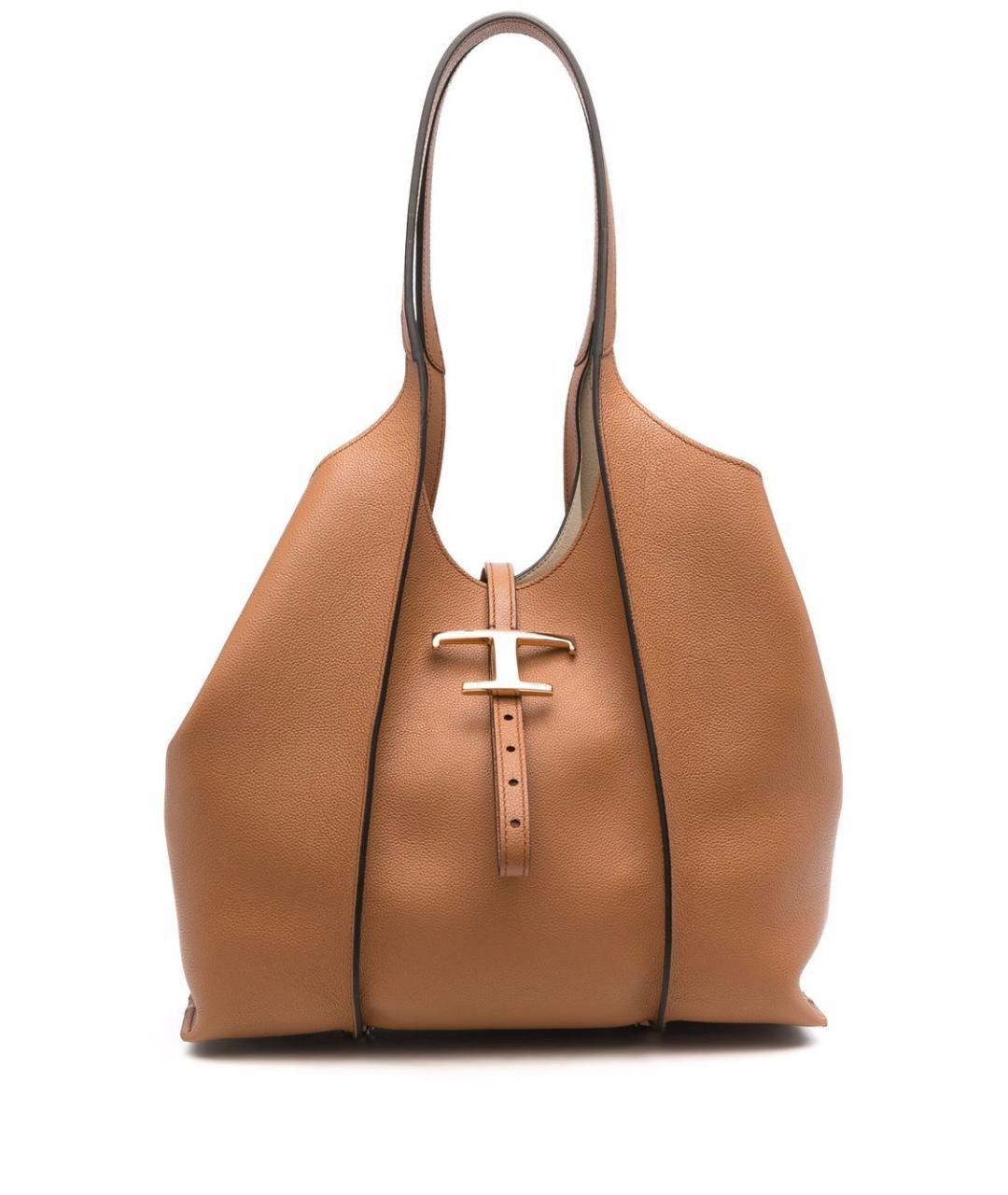 TOD'S Коричневая кожаная сумка тоут, фото 1