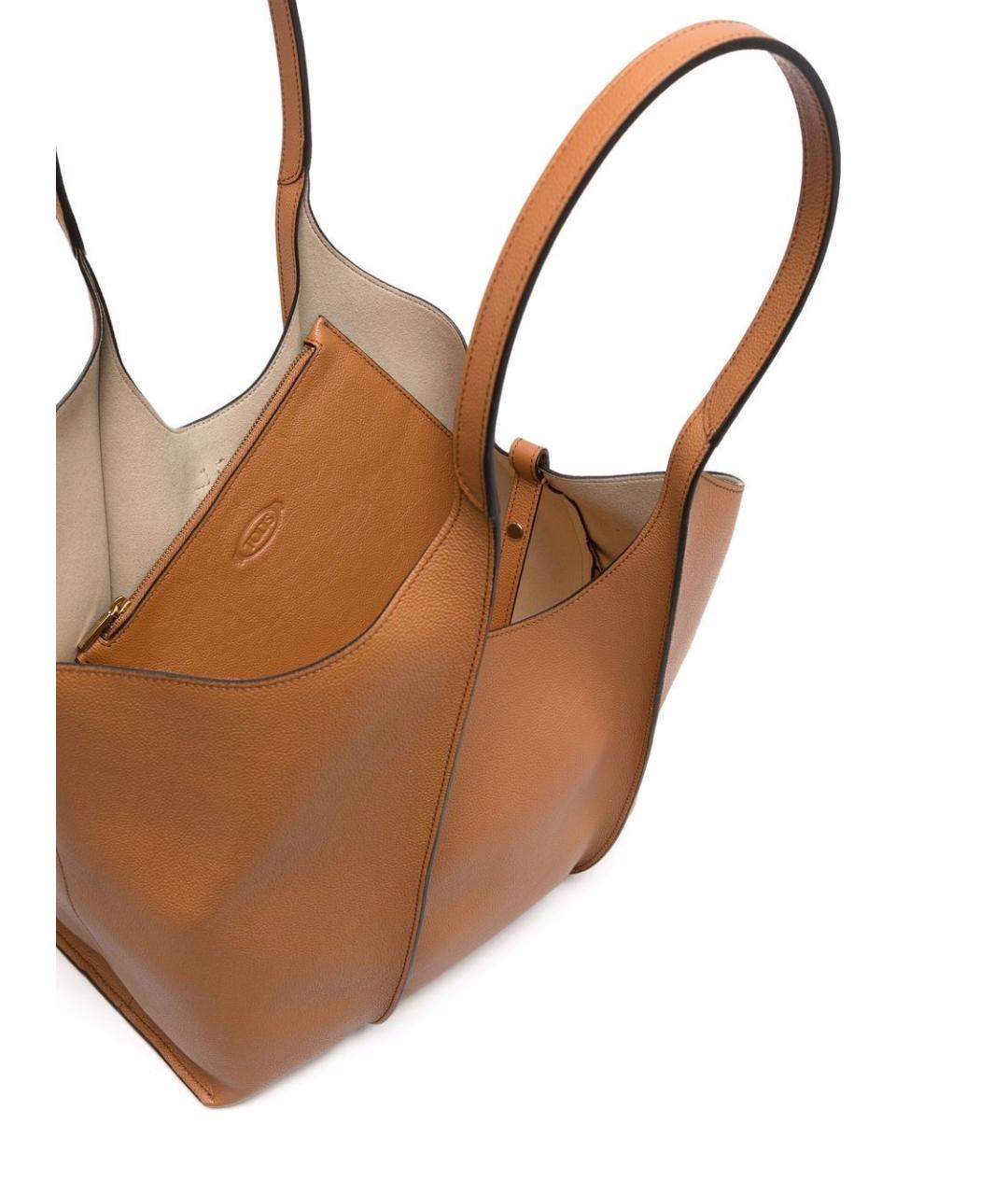 TOD'S Коричневая кожаная сумка тоут, фото 3