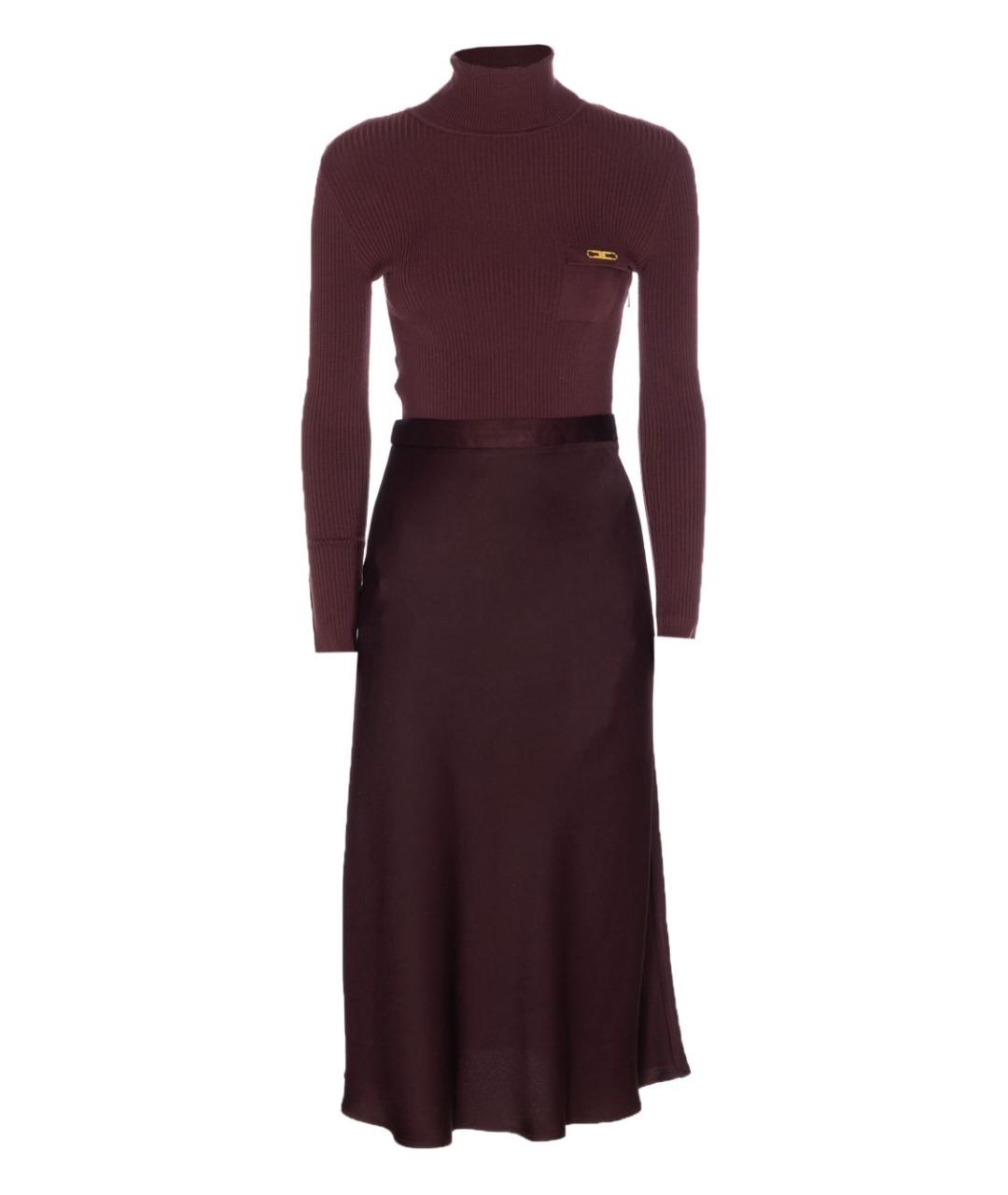 ELISABETTA FRANCHI Бордовое повседневное платье, фото 1