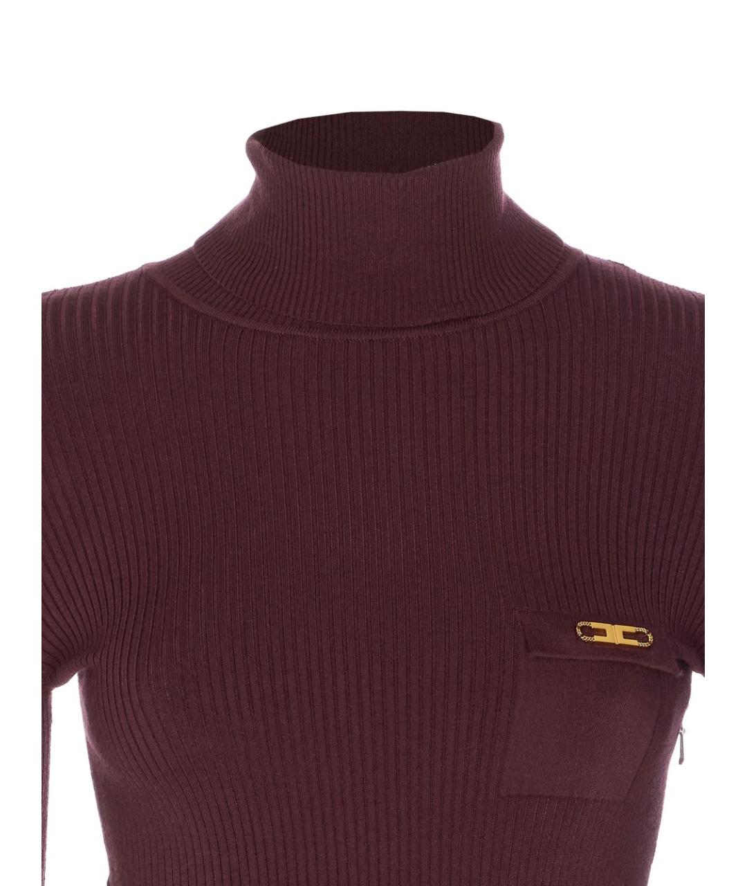 ELISABETTA FRANCHI Бордовое повседневное платье, фото 2