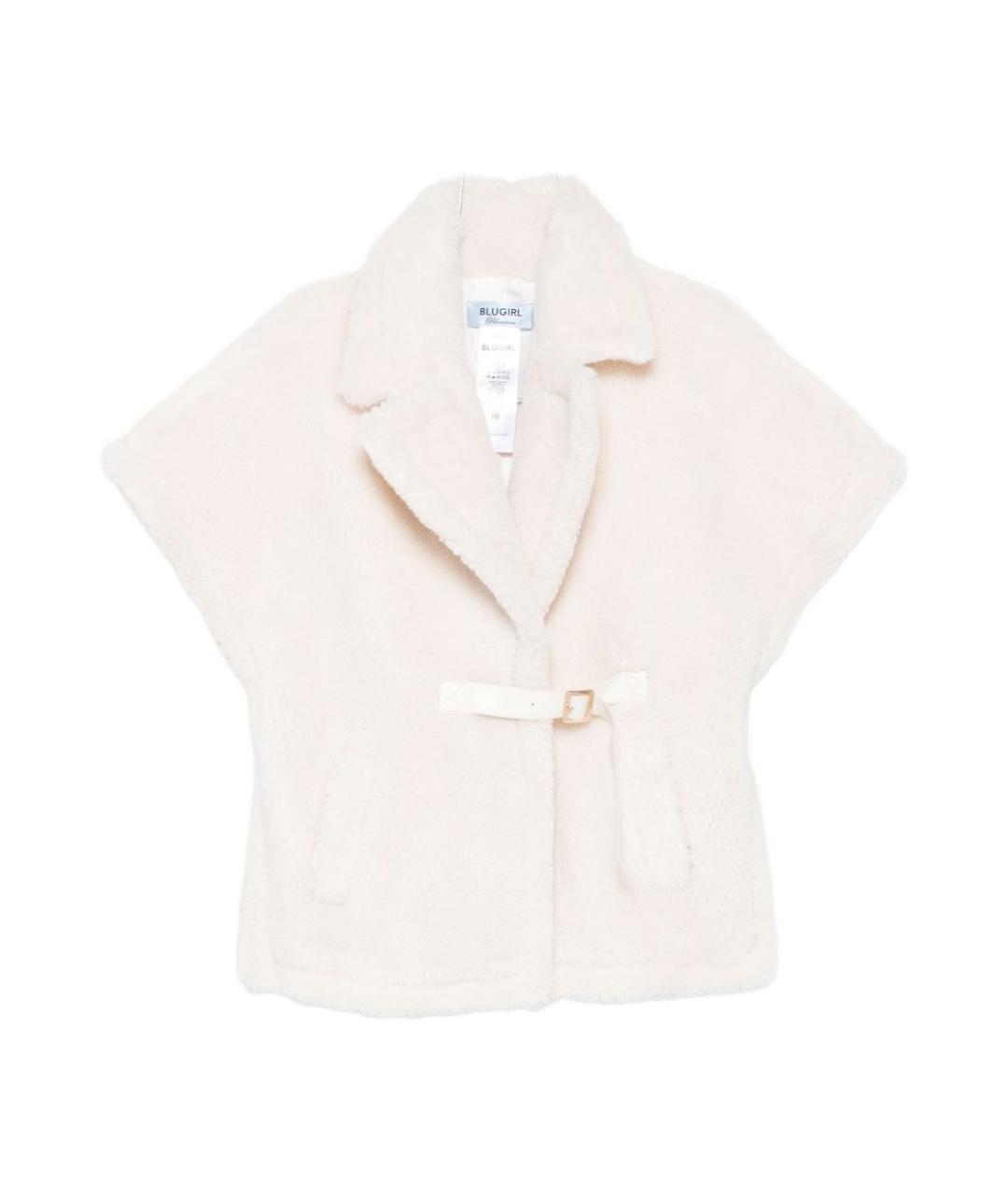BLUGIRL Белая полиэстеровая шуба, фото 1