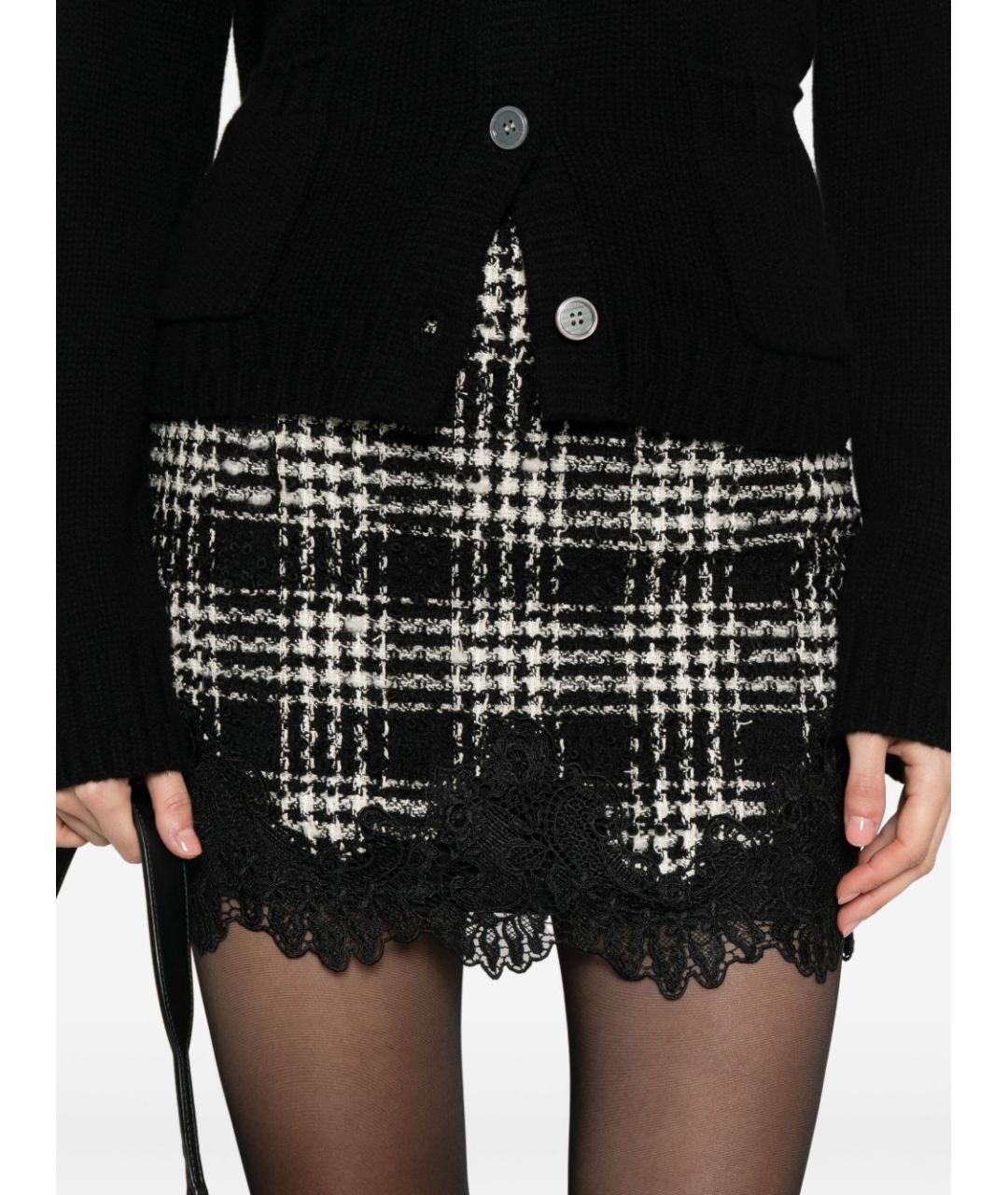 TWIN-SET Черная шерстяная юбка мини, фото 5
