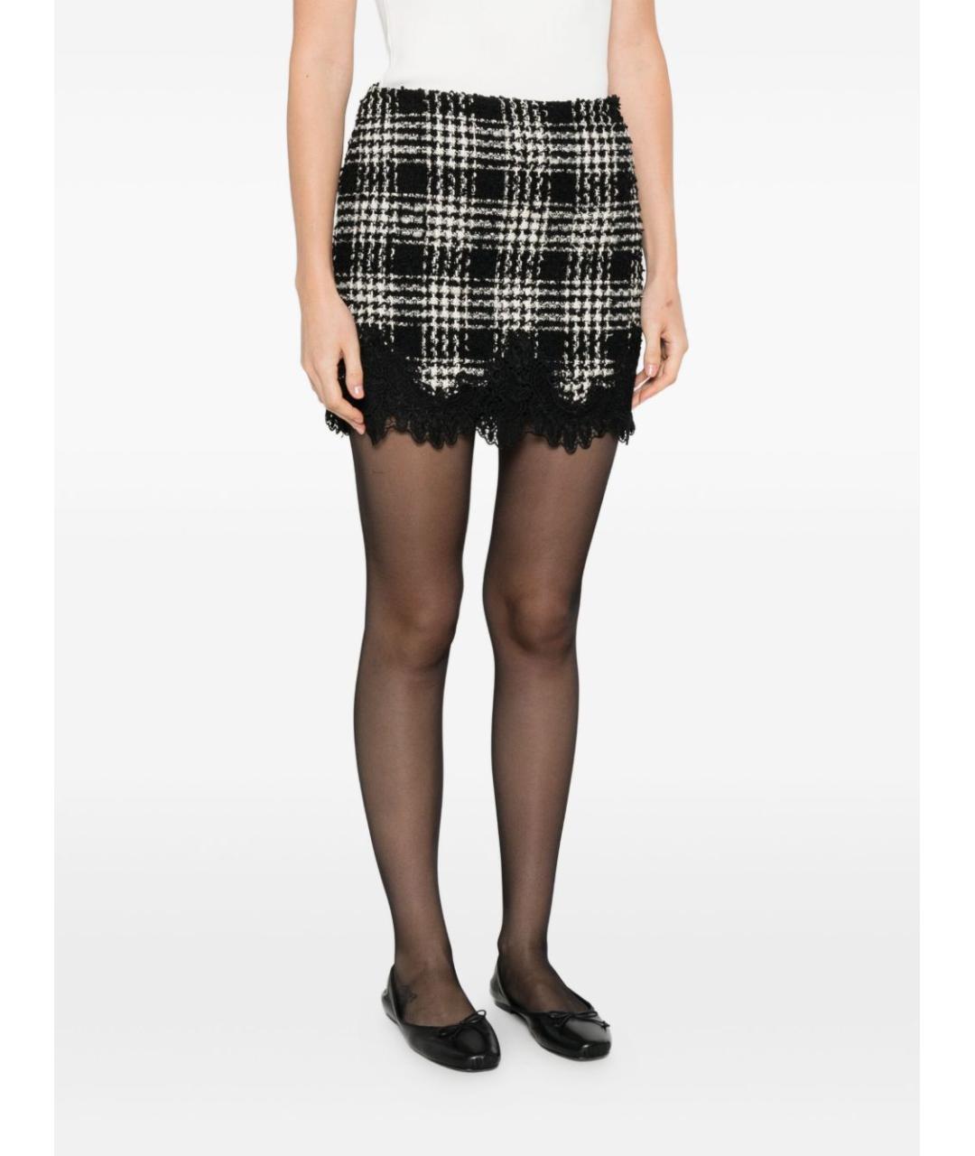 TWIN-SET Черная шерстяная юбка мини, фото 4