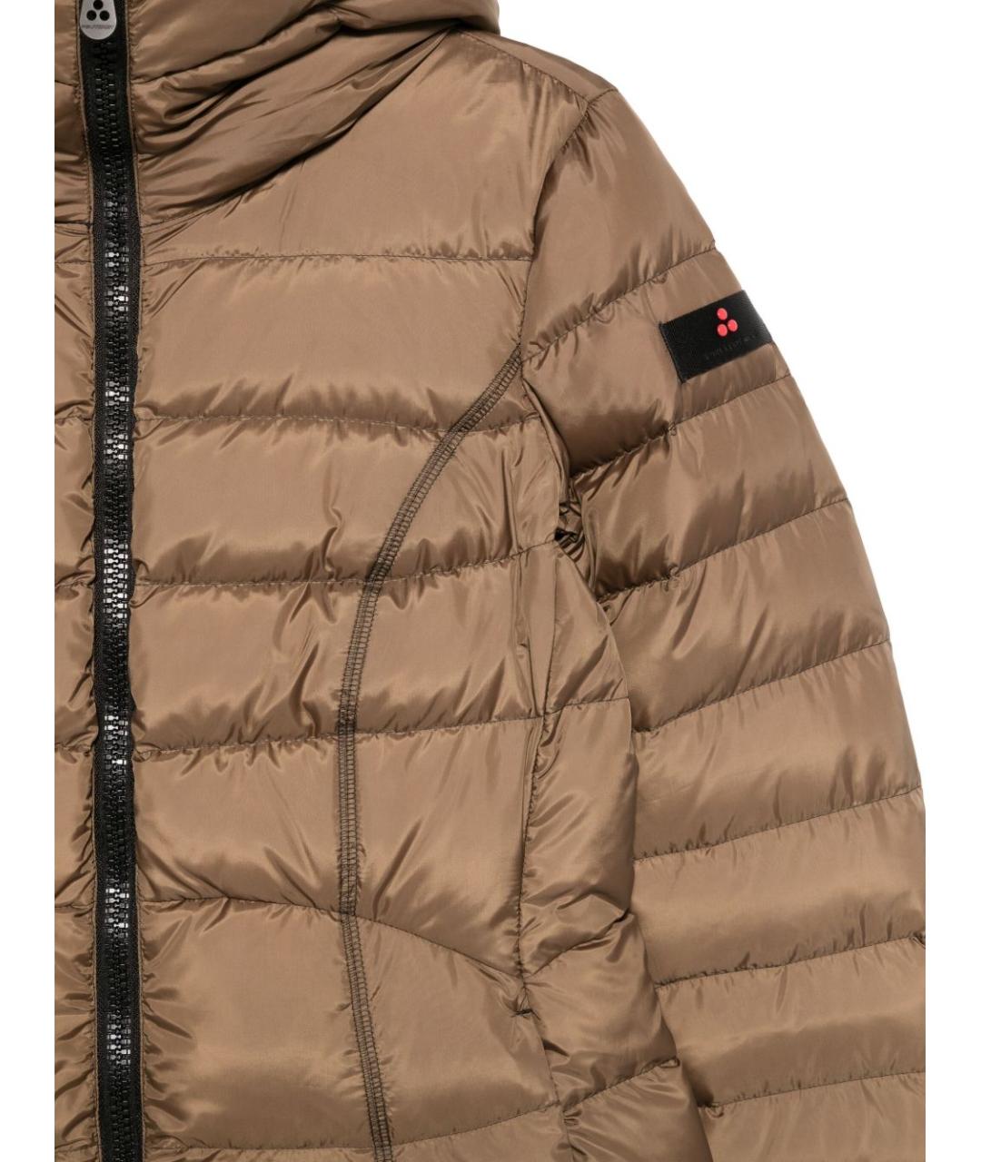 PEUTEREY Коричневое полиэстеровое пальто, фото 2