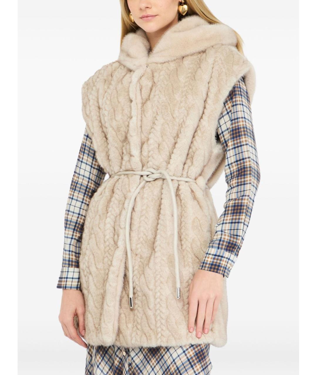 LIU JO Бежевый полиэстеровый жилет, фото 2