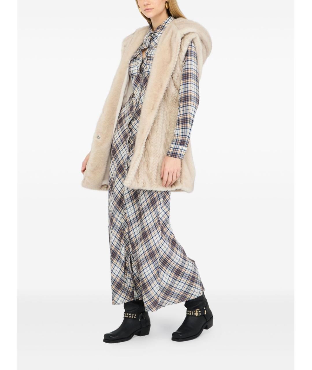 LIU JO Бежевый полиэстеровый жилет, фото 4