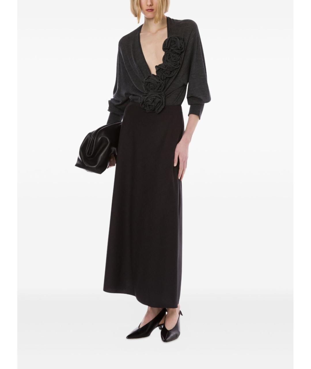 ALBERTA FERRETTI Серая полиэстеровая юбка макси, фото 3