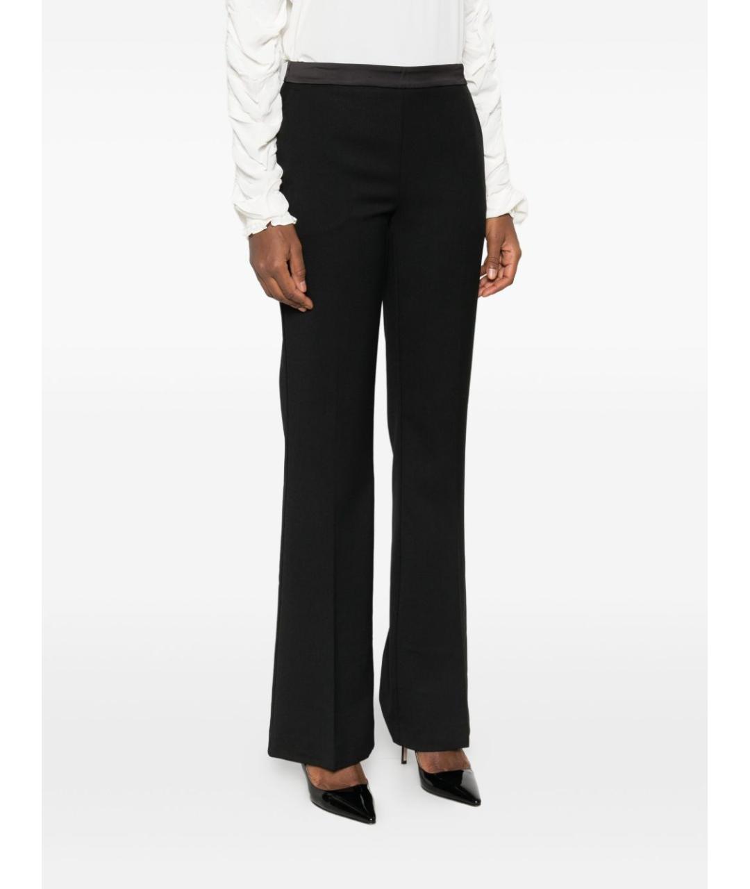 TWIN-SET Черные полиэстеровые прямые брюки, фото 3