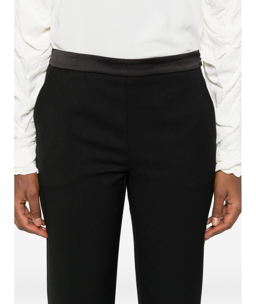 TWIN-SET Черные полиэстеровые прямые брюки, фото 4