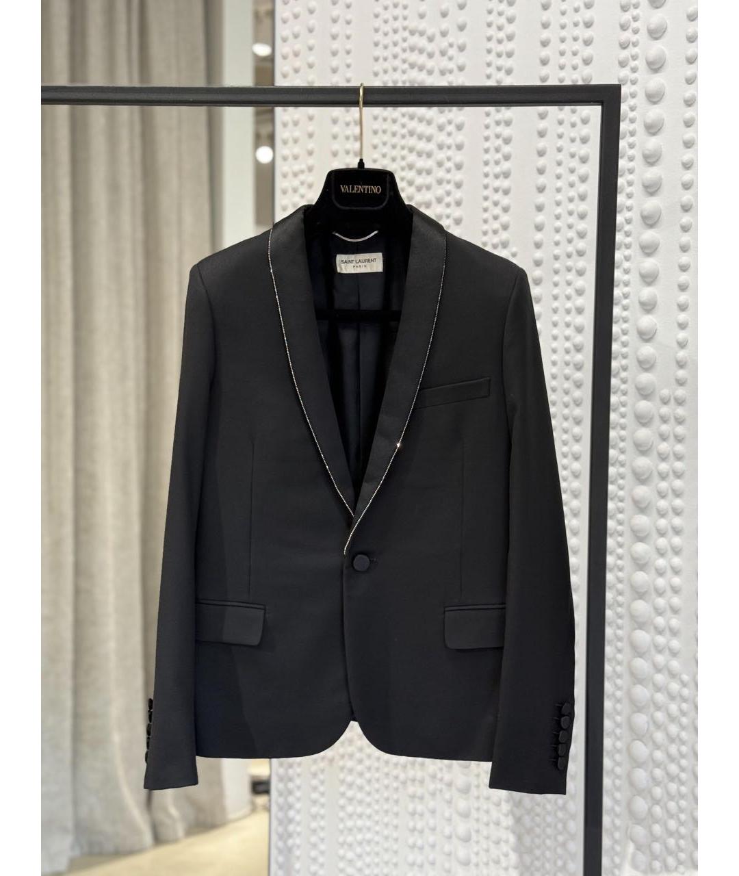SAINT LAURENT Черный полиэстеровый жакет/пиджак, фото 3