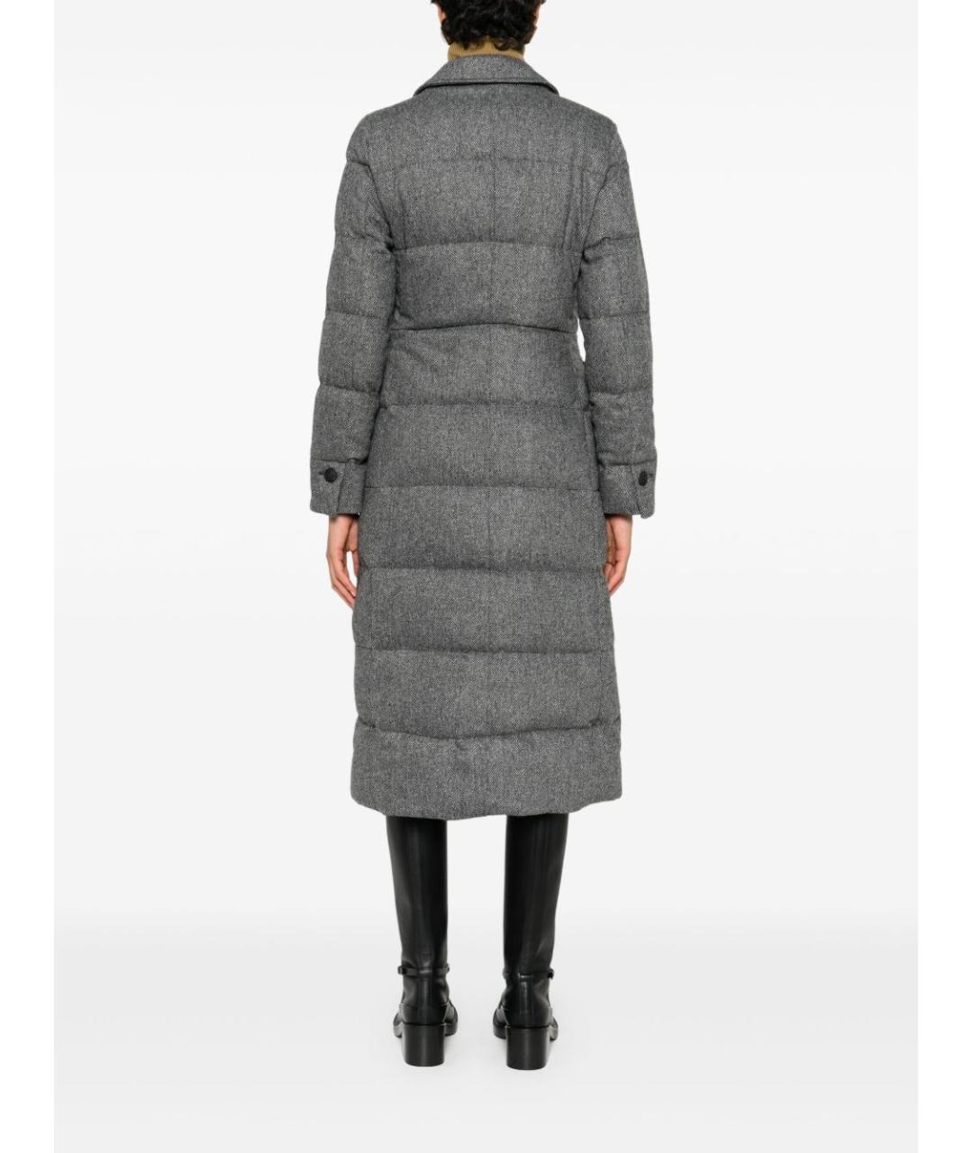 PEUTEREY Серое шерстяное пальто, фото 4