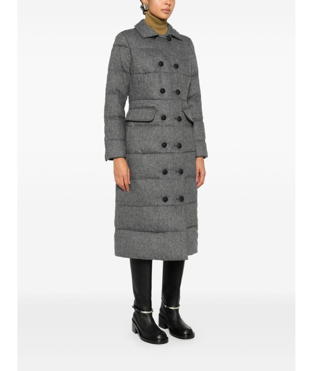 PEUTEREY Серое шерстяное пальто, фото 5