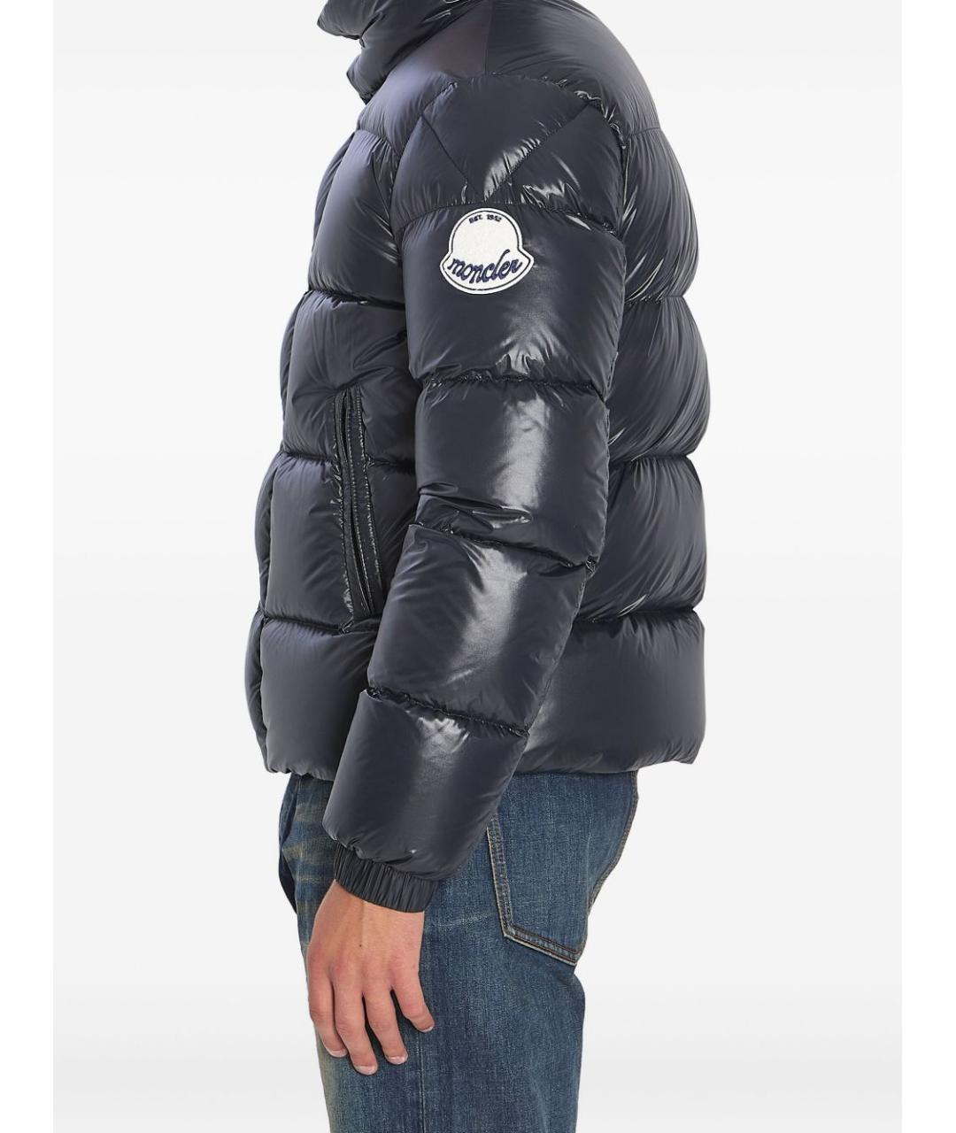 MONCLER Черный полиамидовый пуховик, фото 4