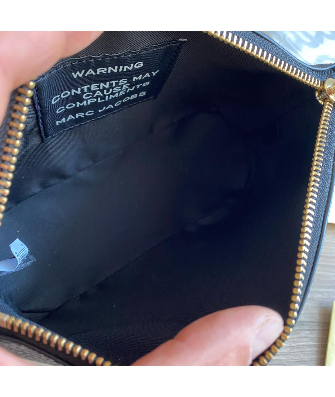 MARC JACOBS Черная кожаная косметичка, фото 4