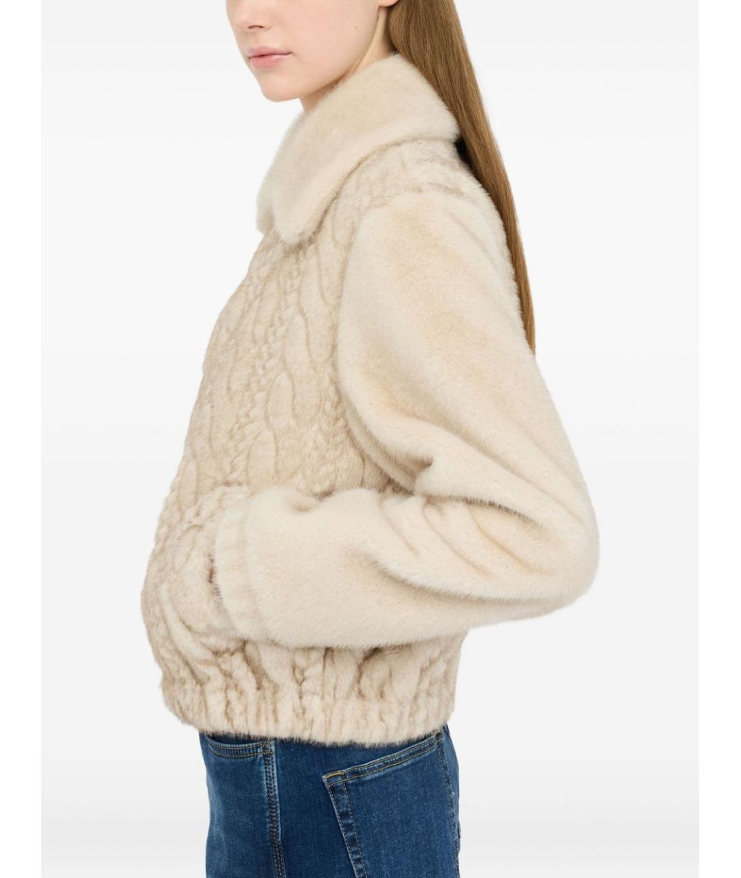 LIU JO Бежевая полиэстеровая шуба, фото 2