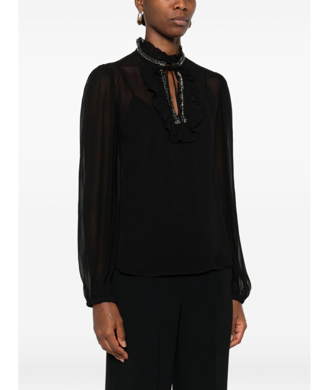 TWIN-SET Черная вискозная блузы, фото 4