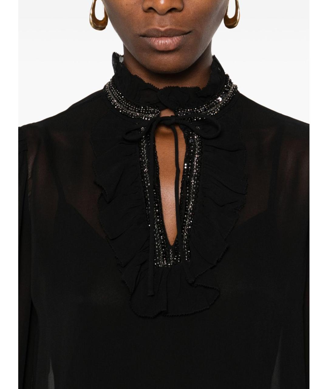 TWIN-SET Черная вискозная блузы, фото 2