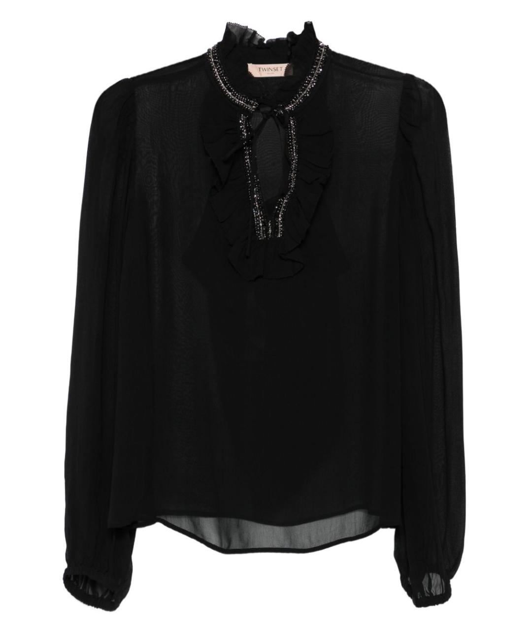 TWIN-SET Черная вискозная блузы, фото 1