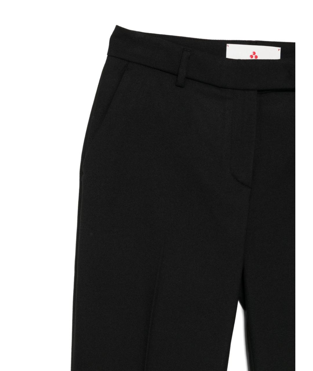 PEUTEREY Черные полиэстеровые прямые брюки, фото 2