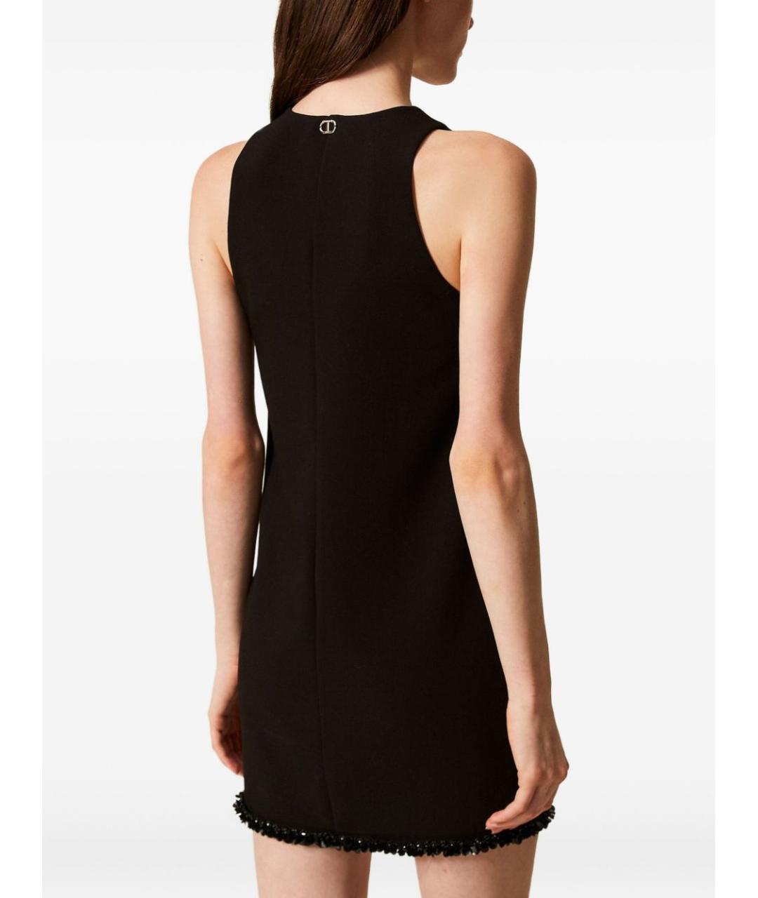 TWIN-SET Черное полиэстеровое повседневное платье, фото 4