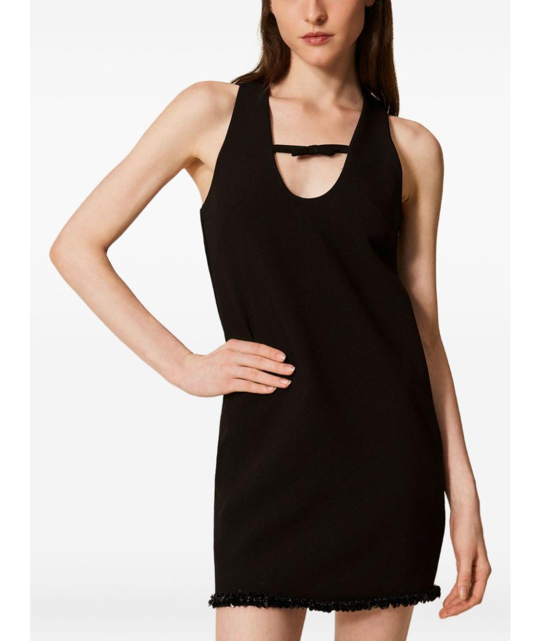 TWIN-SET Черное полиэстеровое повседневное платье, фото 3