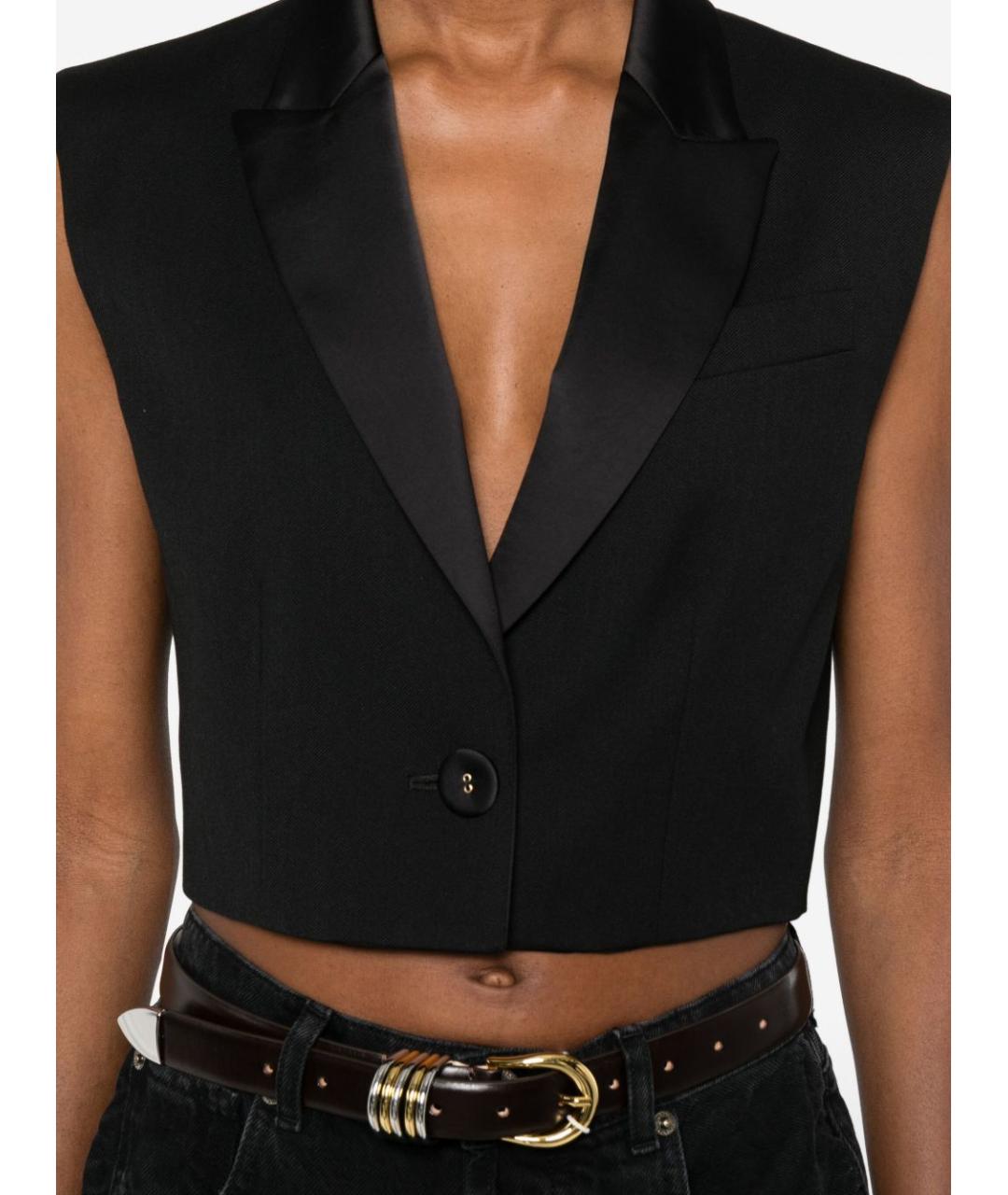 TWIN-SET Черный полиэстеровый жилет, фото 5