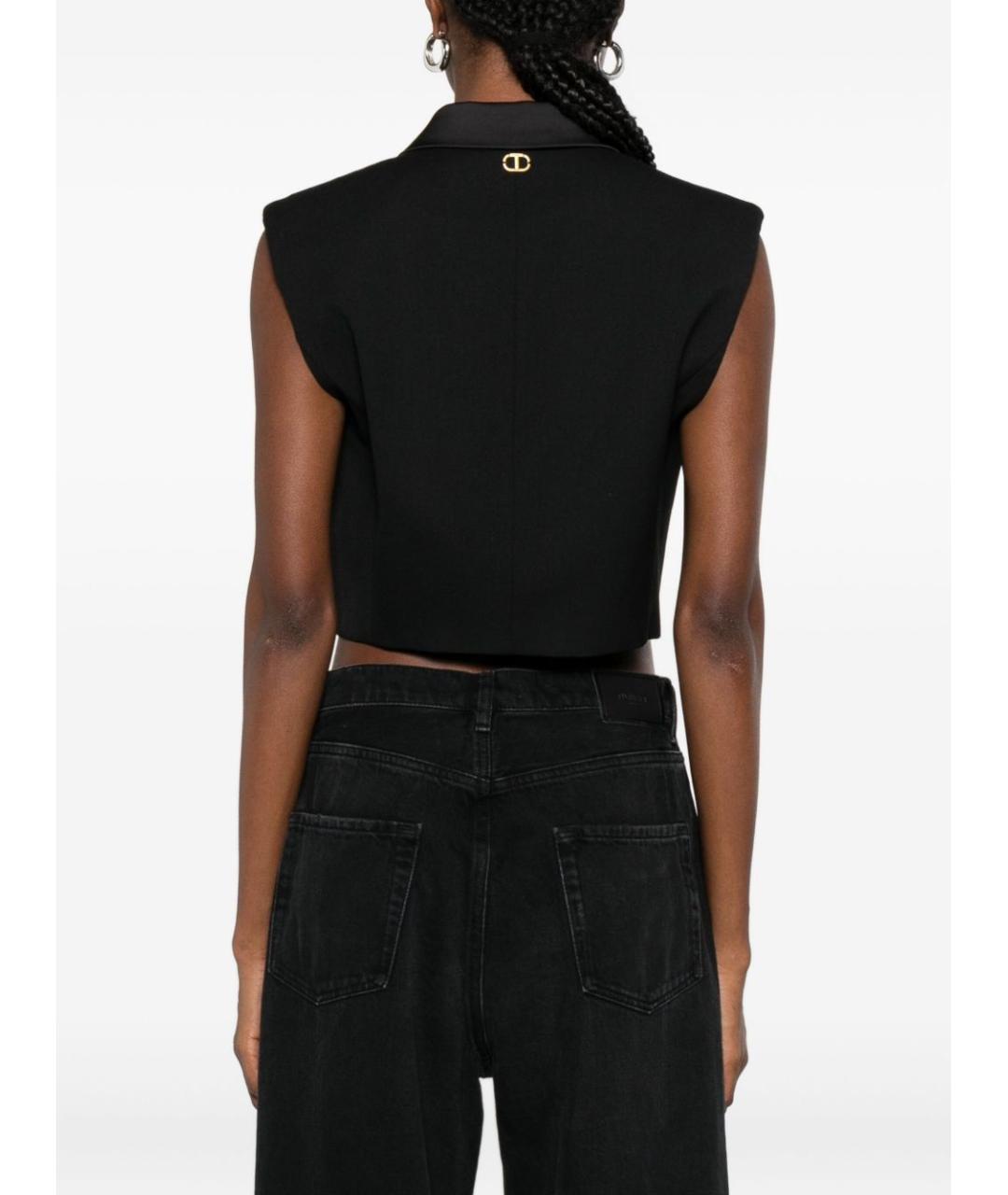 TWIN-SET Черный полиэстеровый жилет, фото 3