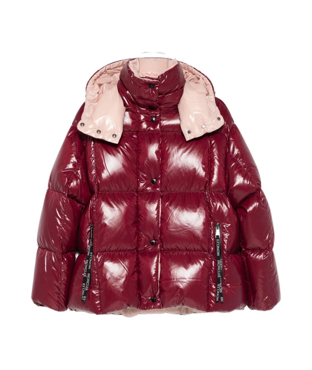 MONCLER Красный полиамидовый пуховик, фото 1