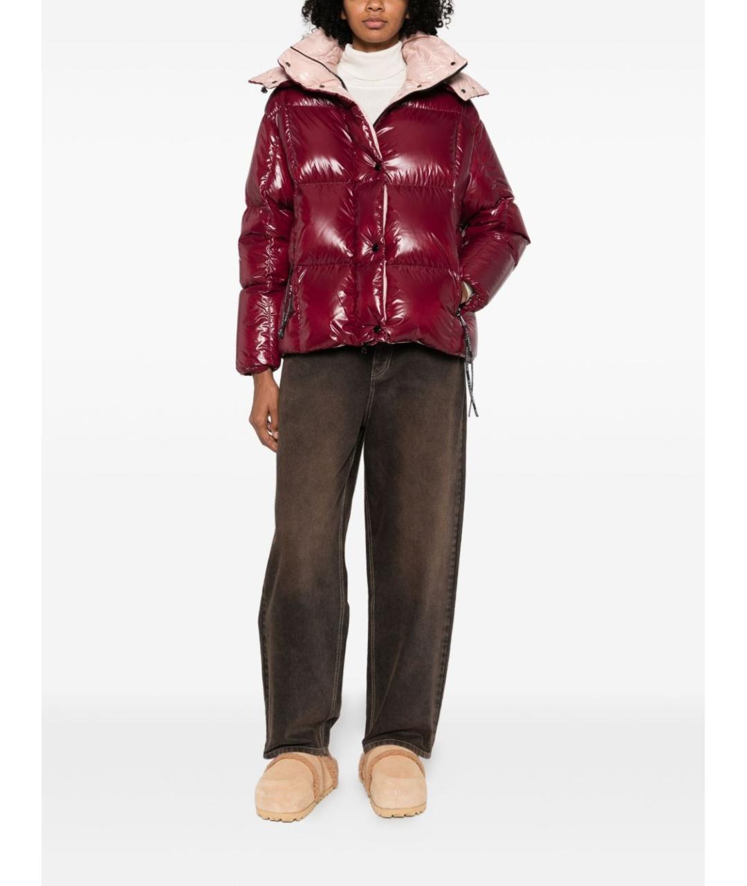 MONCLER Красный полиамидовый пуховик, фото 2