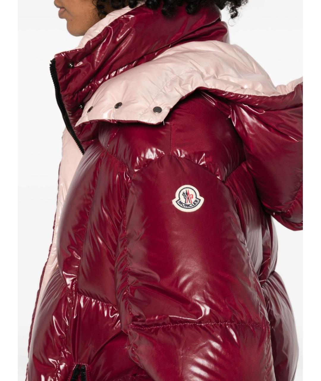 MONCLER Красный полиамидовый пуховик, фото 6
