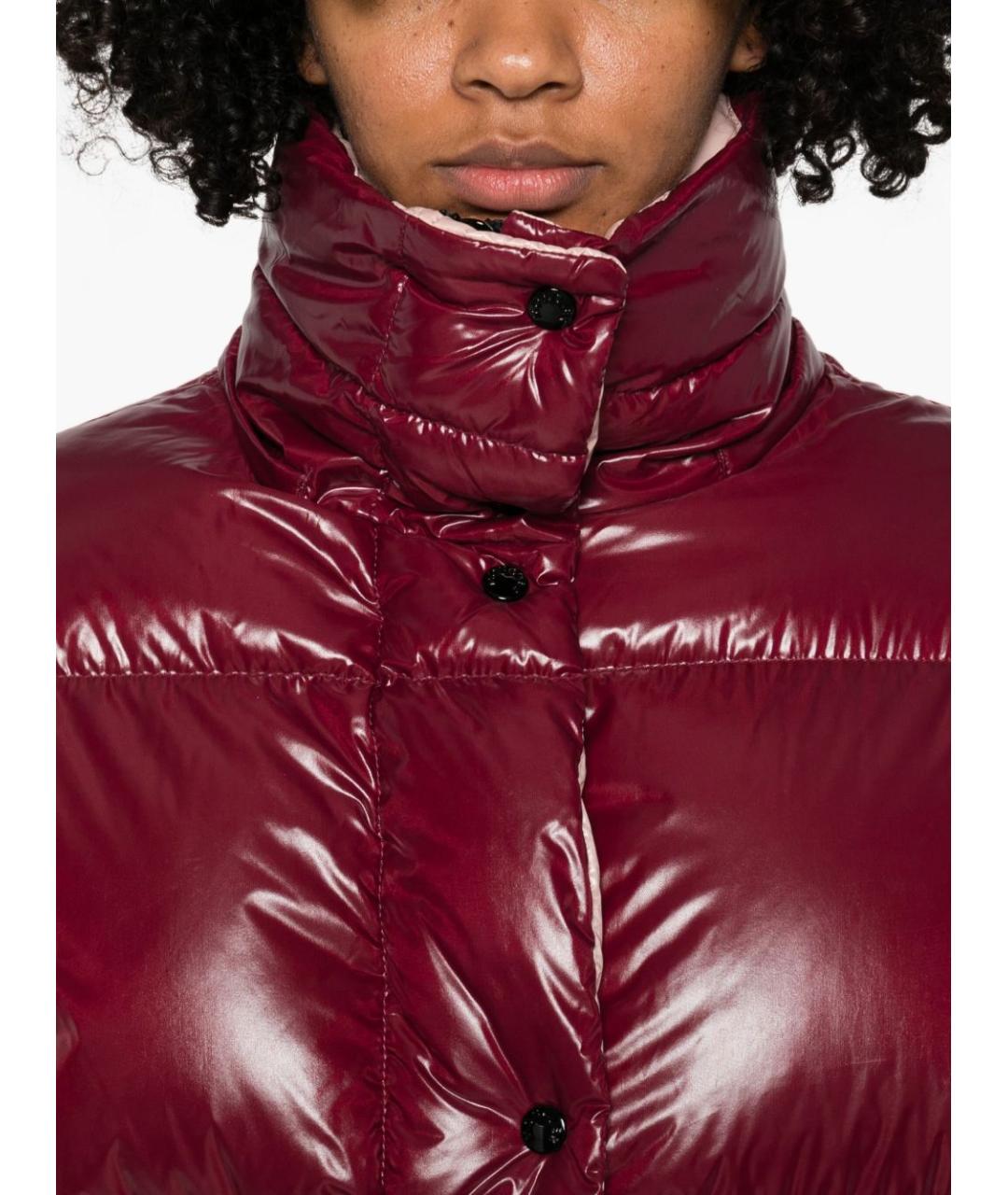 MONCLER Красный полиамидовый пуховик, фото 5
