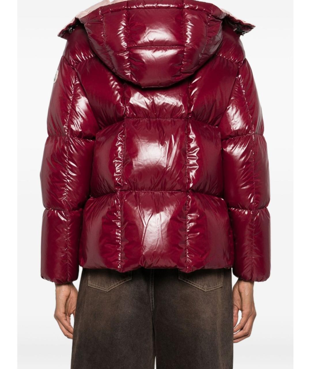 MONCLER Красный полиамидовый пуховик, фото 4