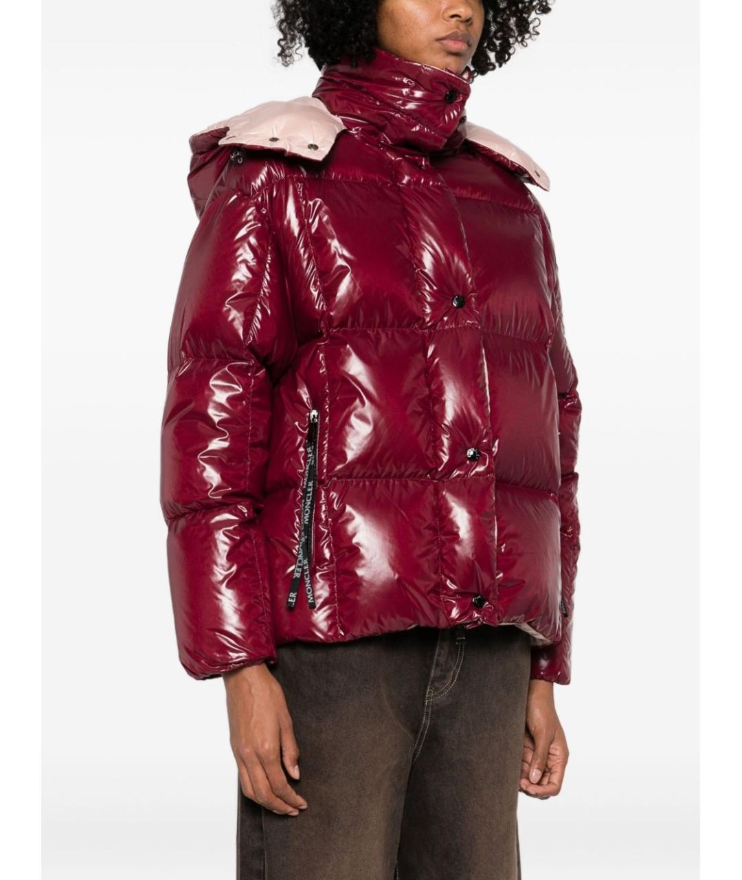 MONCLER Красный полиамидовый пуховик, фото 3