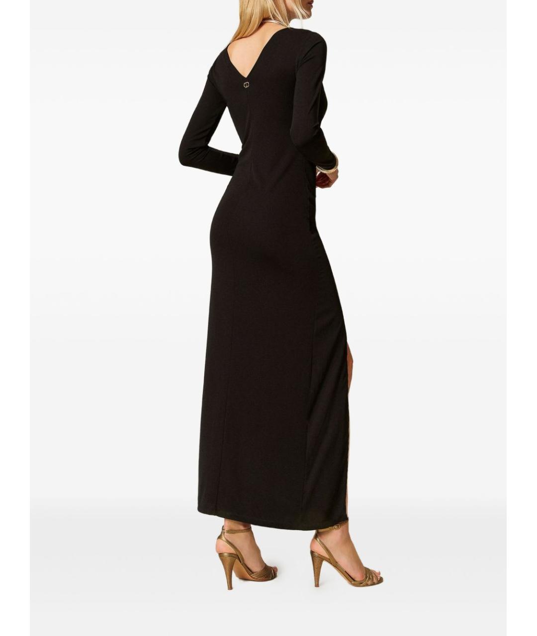 TWIN-SET Черное полиэстеровое вечернее платье, фото 2