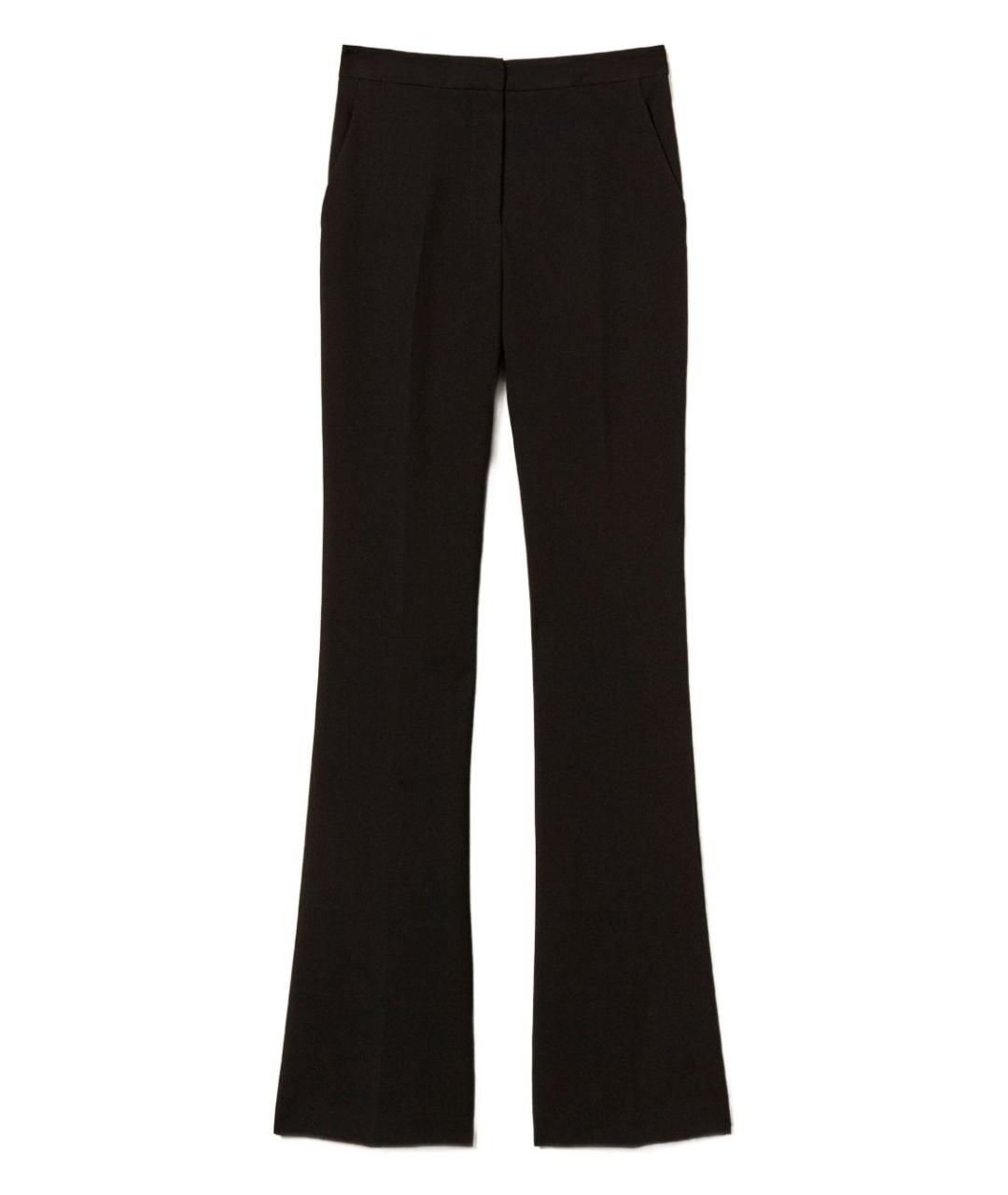 TWIN-SET Черные полиэстеровые прямые брюки, фото 1