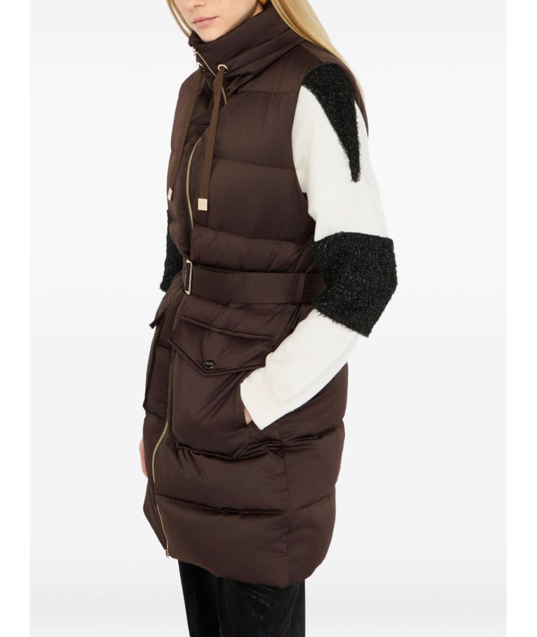 LIU JO Коричневый полиэстеровый жилет, фото 2