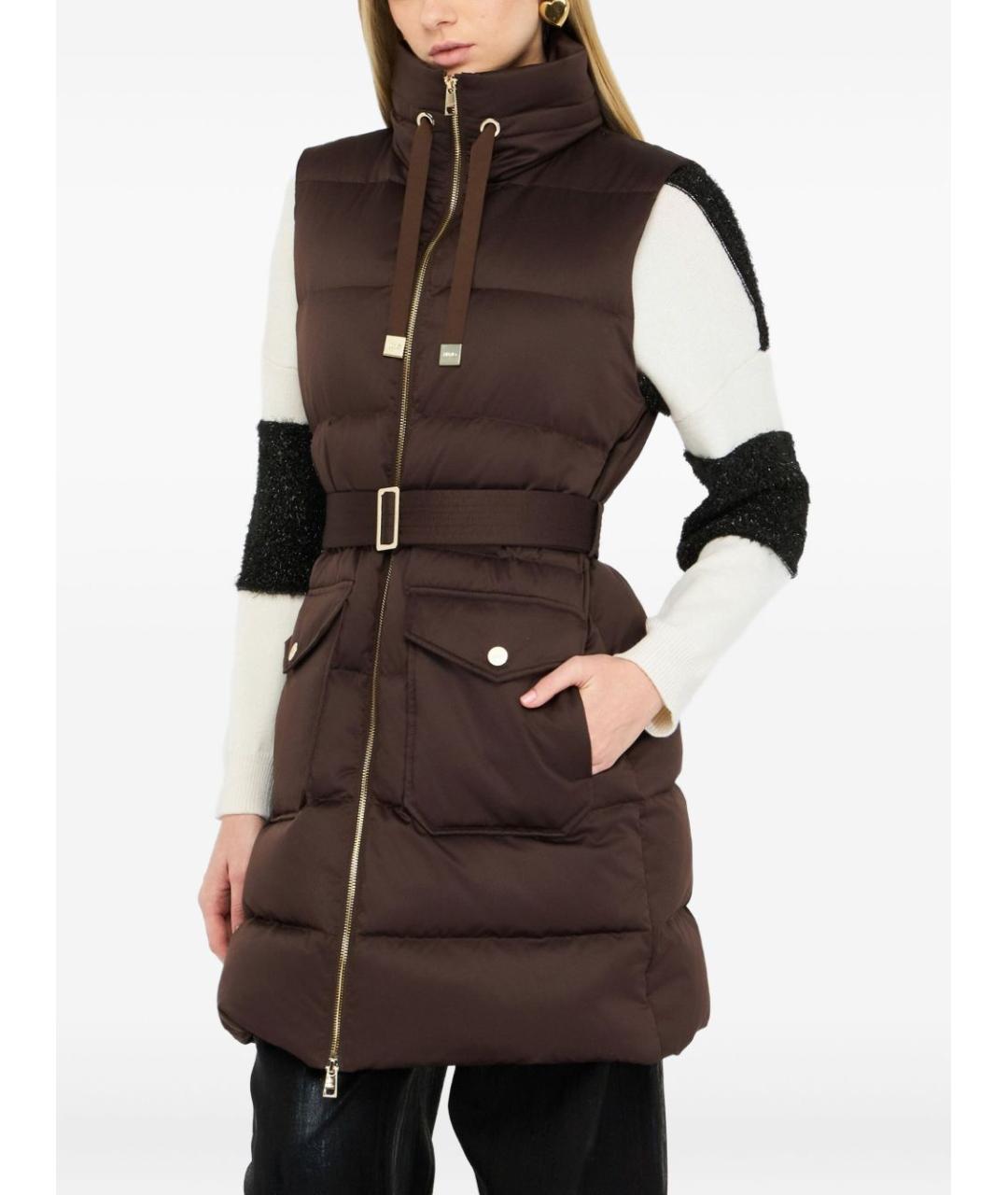 LIU JO Коричневый полиэстеровый жилет, фото 5