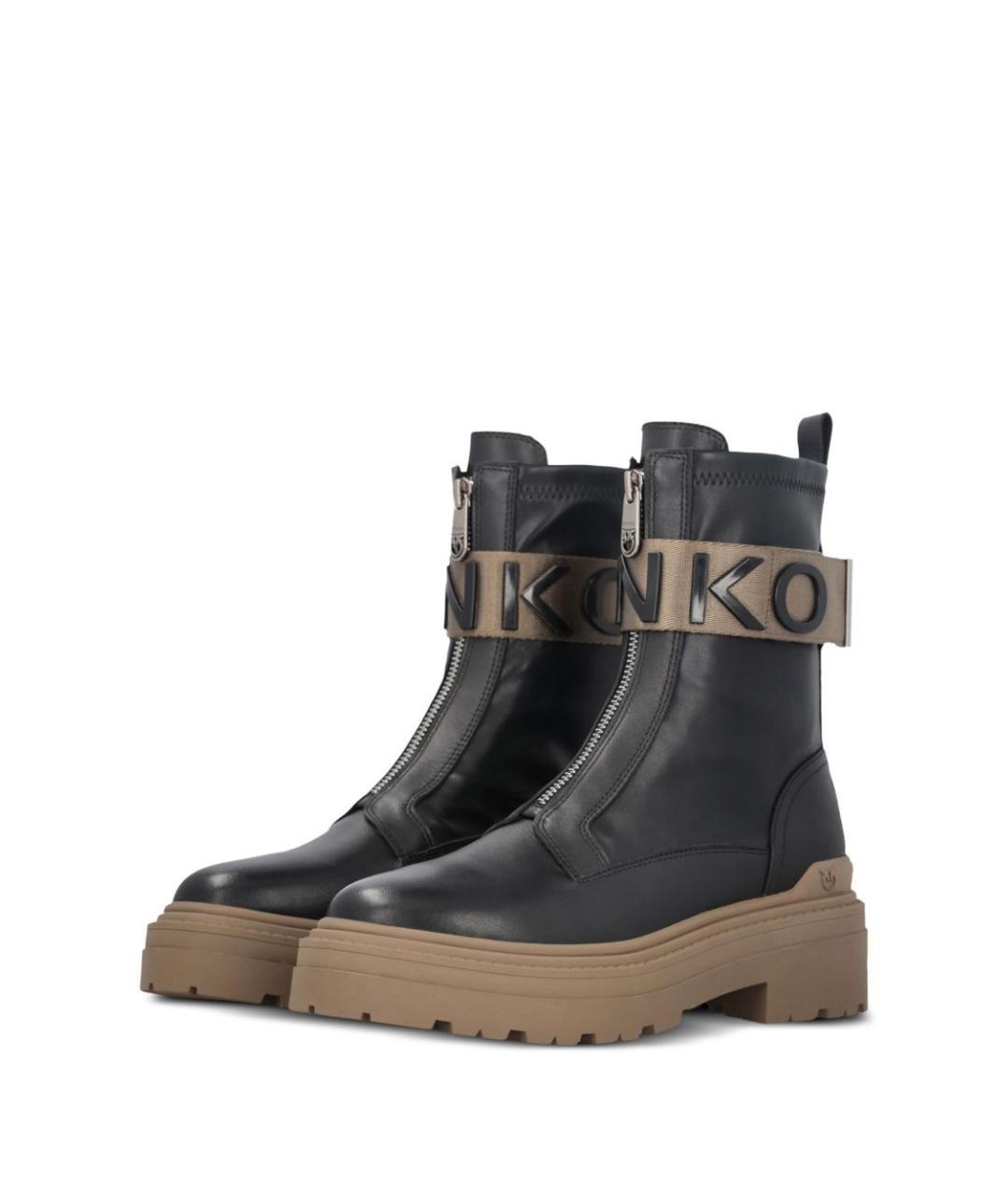 PINKO Черные кожаные ботинки, фото 3