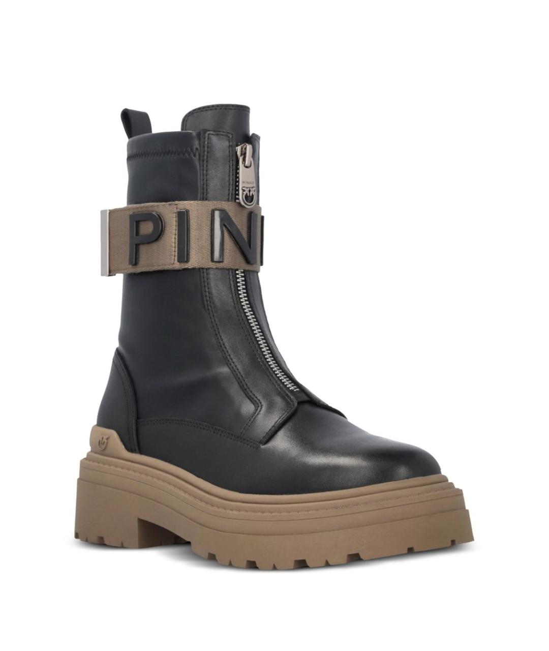 PINKO Черные кожаные ботинки, фото 4