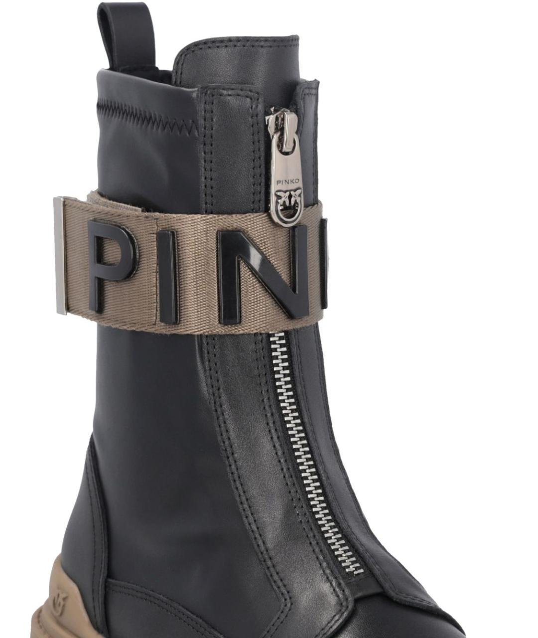 PINKO Черные кожаные ботинки, фото 7