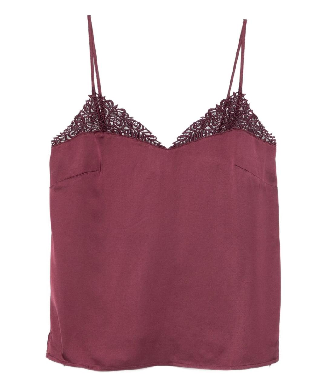 TWIN-SET Бордовая вискозная майка, фото 1