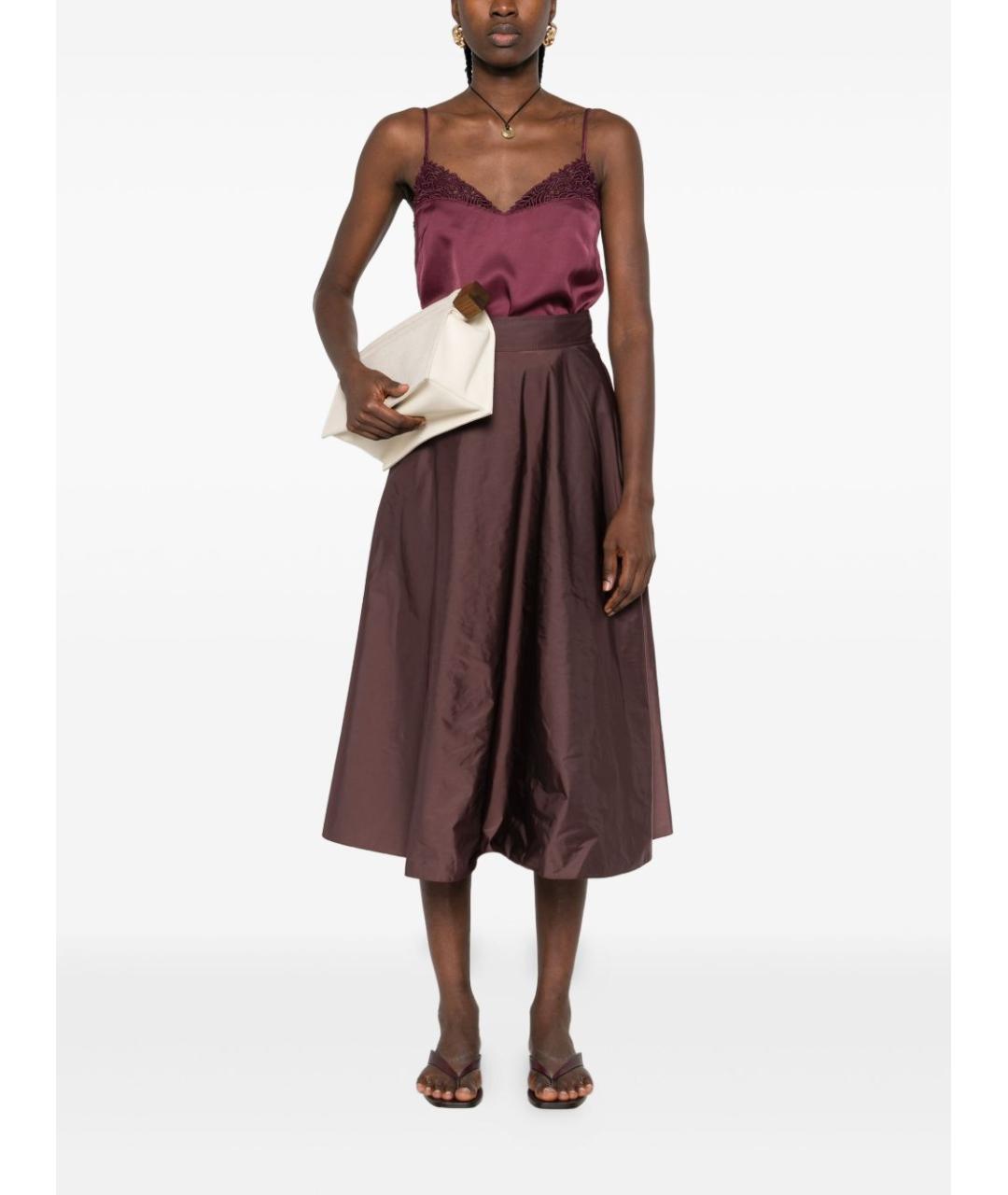 TWIN-SET Бордовая вискозная майка, фото 5