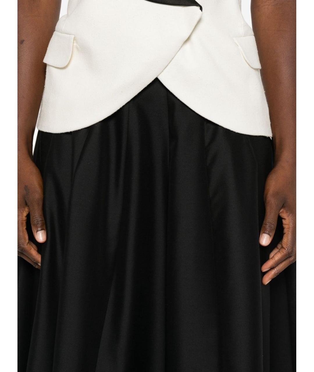 ALBERTA FERRETTI Черная шерстяная юбка миди, фото 5