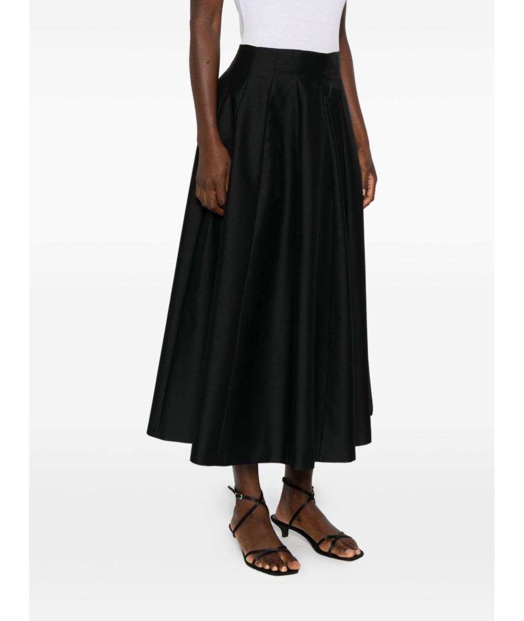 ALBERTA FERRETTI Черная шерстяная юбка миди, фото 4