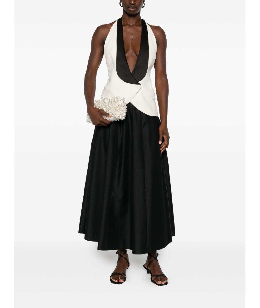 ALBERTA FERRETTI Черная шерстяная юбка миди, фото 2